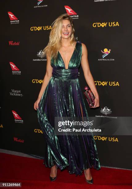 Fashion Model Jessica Hart attends the 2018 G'Day USA Los Angeles Black Tie Gala at the InterContinental Los Angeles Downtown on January 27, 2018 in...