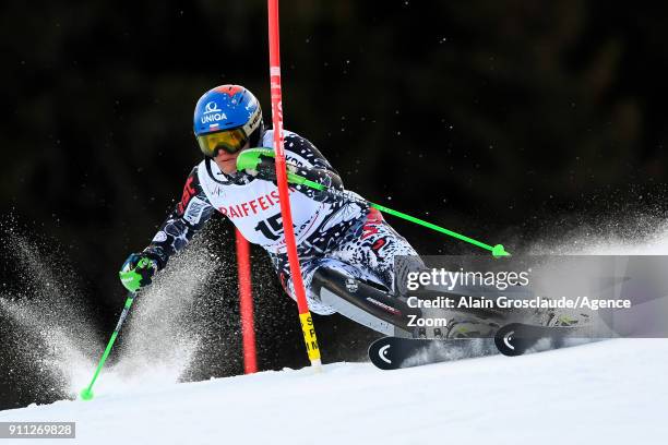 Veronika Velez Zuzulova of Slovakia competes during the Audi FIS Alpine Ski World Cup Women's Slalom on January 28, 2018 in Lenzerheide, Switzerland.