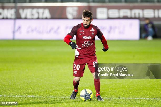 Julian Palmieri of Metz during the Ligue 1 match between Metz and Nice at on January 27, 2018 in Metz, .