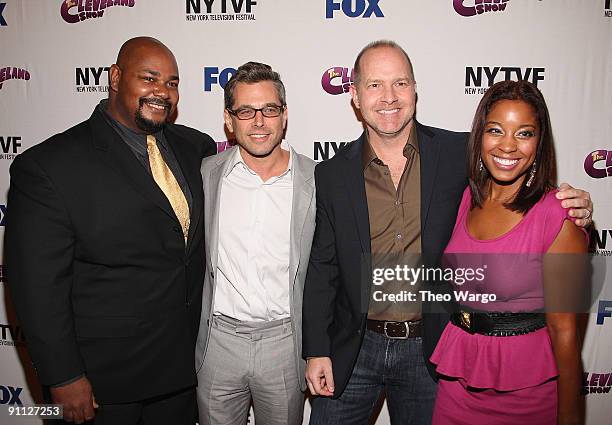 Voice actor Kevin Michael Richardson, Creator and Producer Rich Appel, voice actors Mike Henry and Reagan Gomez attend the 5th annual New York...