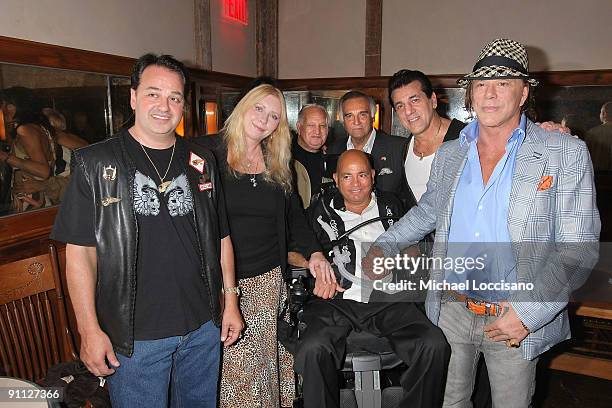 Author Philip Carlo and Kevin Lubic, Bebe Buell, and actors Joe Rigano, Tony Lo Bianco, Chuck Zito and Mickey Rourke attend the book release party...