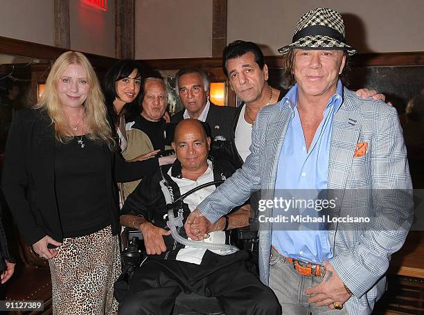 Author Philip Carlo and Bebe Buell, and actors Drena De Niro, Joe Rigano, Tony Lo Bianco, Chuck Zito and Mickey Rourke attend the book release party...