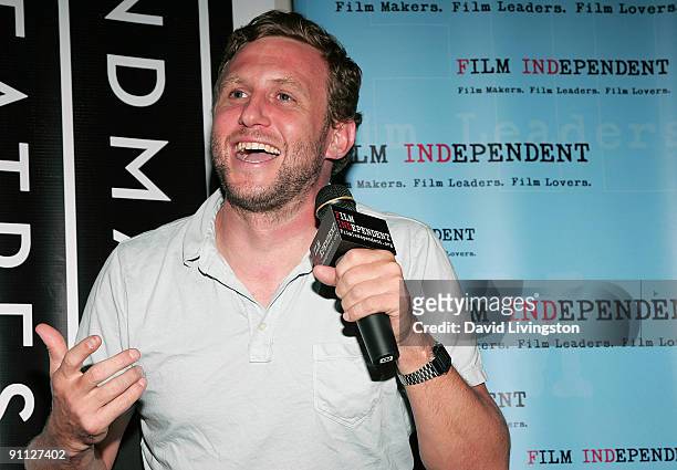Director Ruben Fleischer attends a Q&A following Film Independent's screening of "Zombieland" at the Landmark Theater on September 24, 2009 in Los...