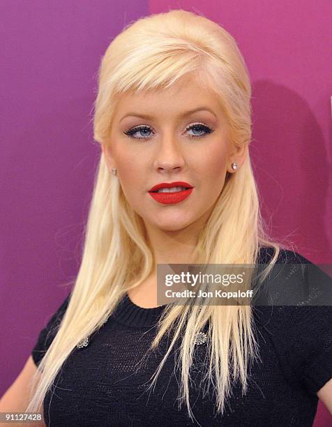 Singer Christina Aguilera arrives at Variety's 1st Annual Power Of Women Luncheon at The Beverly Wilshire Hotel on September 24, 2009 in Beverly...