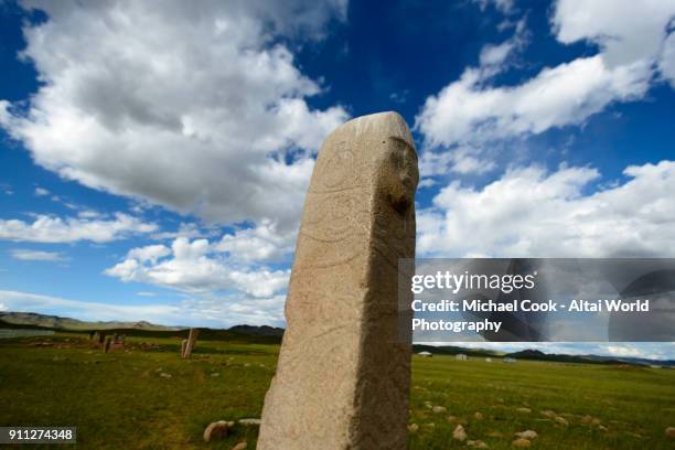 burial deer stone with woman's face - mammal fossil stock pictures, royalty-free photos & images