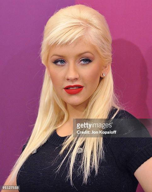 Singer Christina Aguilera arrives at Variety's 1st Annual Power Of Women Luncheon at The Beverly Wilshire Hotel on September 24, 2009 in Beverly...