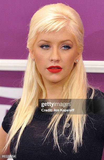 Singer Christina Aguilera arrives at Variety's 1st Annual Power Of Women Luncheon at The Beverly Wilshire Hotel on September 24, 2009 in Beverly...