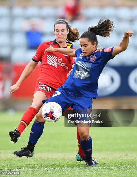 Ayesha Norrie of Brisbane Roar during the round 13 W-League match between Adelaide United and the Brisbane Roar at Marden Sports Complex on January...