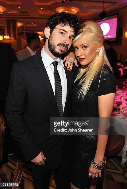 Singer Christina Aguilera and Jordan Bratman attend Variety's 1st Annual Power of Women Luncheon at the Beverly Wilshire Hotel on September 24, 2009...
