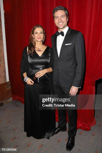 Julia-Niharika Sen and news anchor Ingo Zamperoni during the press ball Hamburg at Hotel Atlantik on January 27, 2018 in Hamburg, Germany.