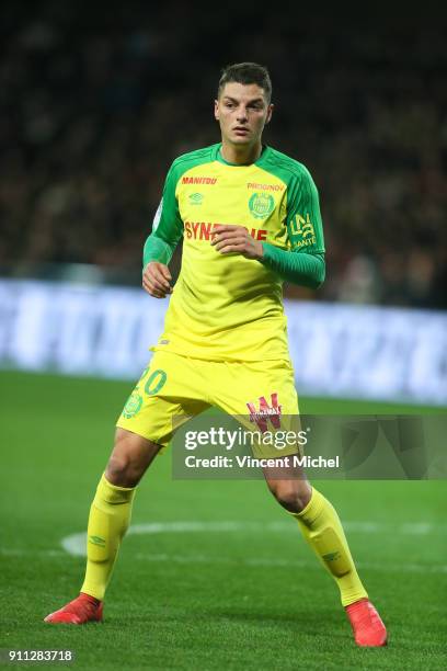 Andrei Girotto of Nantes during the Ligue 1 match between EA Guingamp and Nantes at Stade du Roudourou on January 27, 2018 in Guingamp, .