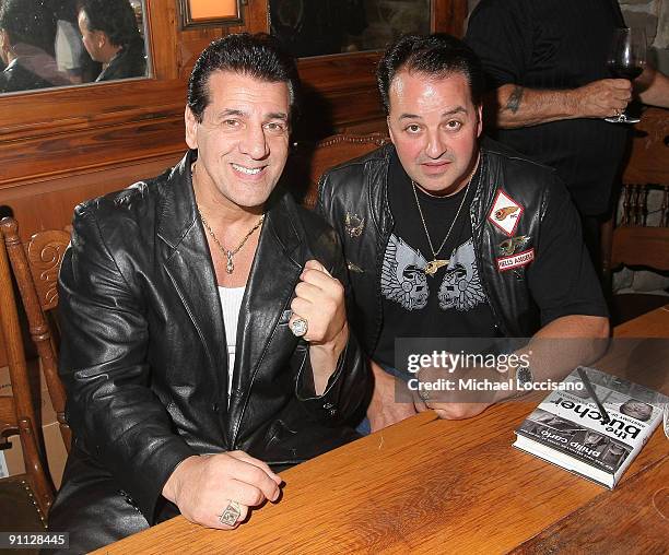 Actor Chuck Zito and Kevin Lubic attend the book release party for "The Butcher: Anatomy of a Mafia Psychopath" at Locanda Verde at The Greenwich...