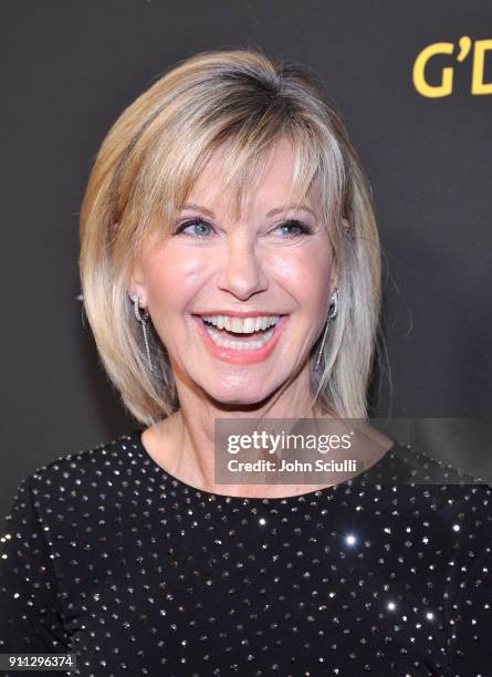 Olivia Newton John attends the 2018 G'Day USA Black Tie Gala at InterContinental Los Angeles Downtown on January 27, 2018 in Los Angeles, California.