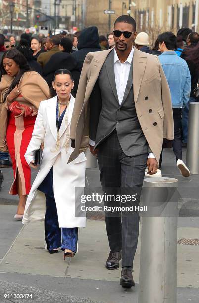 Chris Boshs and Adrienne Bosh attends Roc Nation THE BRUNCH on January 27, 2018 in New York City.