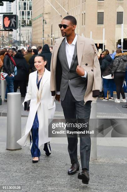 Chris Boshs and Adrienne Bosh attends Roc Nation THE BRUNCH on January 27, 2018 in New York City.