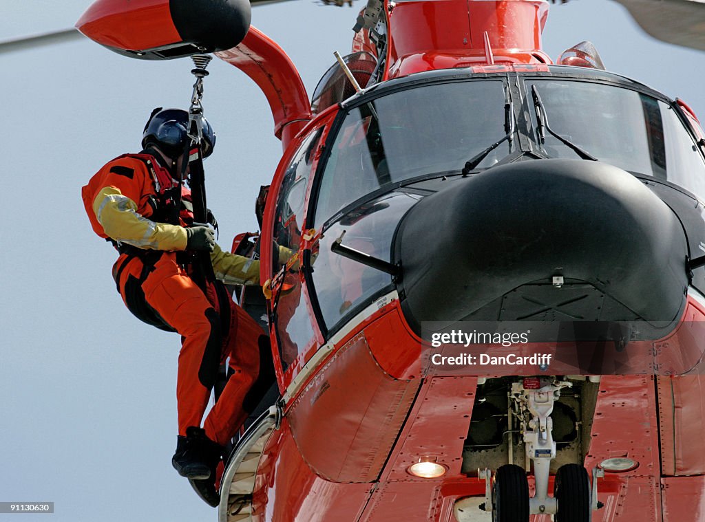 Coast Guard helicopter rescuer in San Francisco