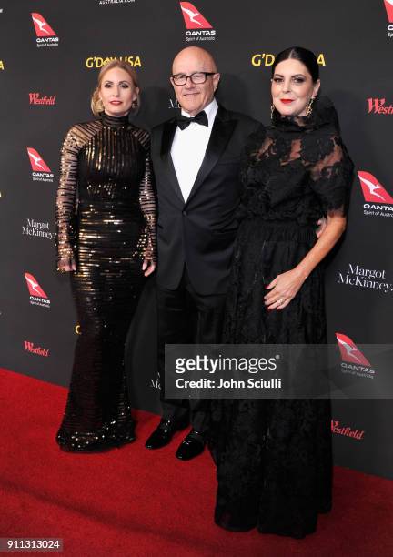Kate Ledger, Kim Ledger, and Ines Ledger attend the 2018 G'Day USA Black Tie Gala at InterContinental Los Angeles Downtown on January 27, 2018 in Los...