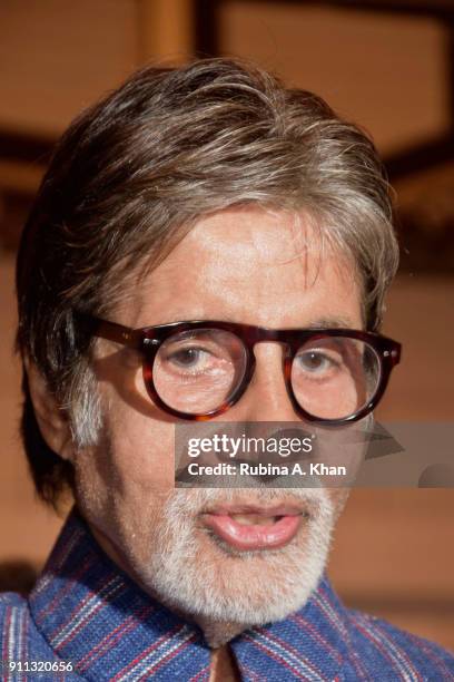 Amitabh Bachchan at digital artist Dilip De's Smartphone School Of Art Exhibit 'Celebration Of The Unexpected' at Jehangir Art Gallery on January 26,...