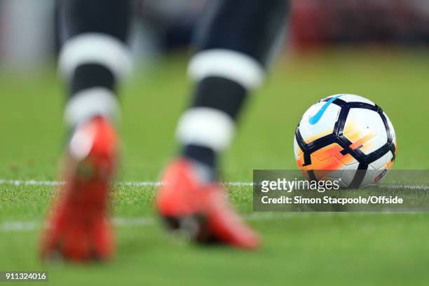 The goalkeeper prepares to take a goal kick during The Emirates FA Cup Fourth Round match between Liverpool and West Bromwich Albion at Anfield on...