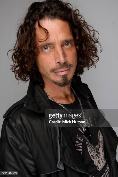 Chris Cornell posed backstage at the Download Festival, Donington Park, Leicestershire on June 13 2009