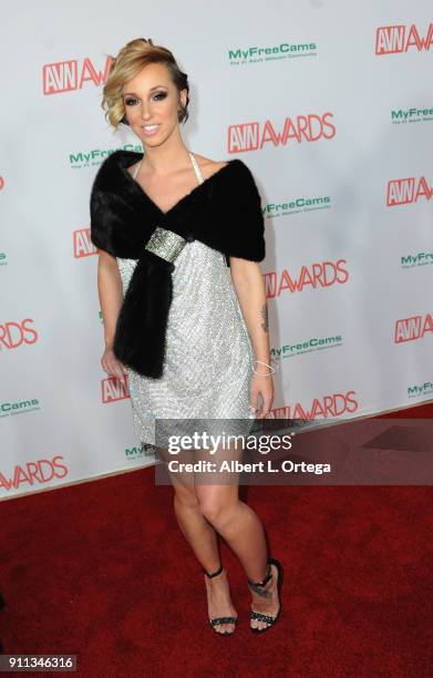 Jada Stevens attends the 2018 Adult Video News Awards held at Hard Rock Hotel & Casino on January 27, 2018 in Las Vegas, Nevada.