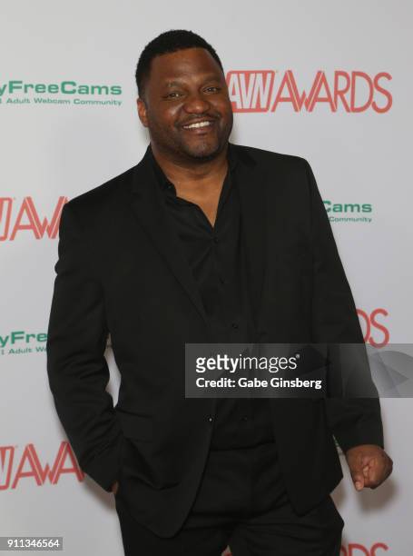 Actor/comedian and co-host Aries Spears attends the 2018 Adult Video News Awards at the Hard Rock Hotel & Casino on January 27, 2018 in Las Vegas,...