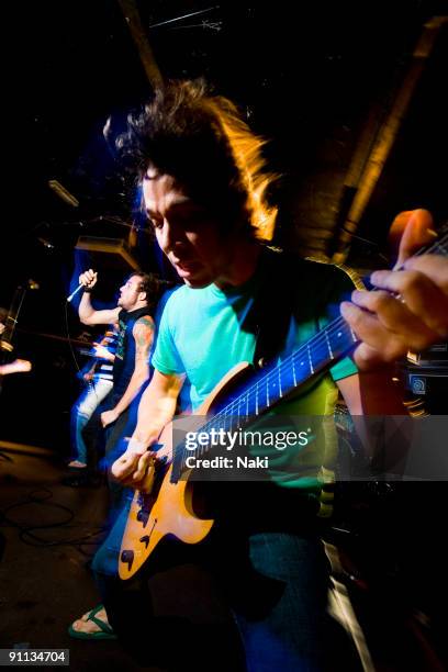 Jake Luhrs and JB Brubaker perform live with August Burns Red at Camden Underworld in London on November 06 2008