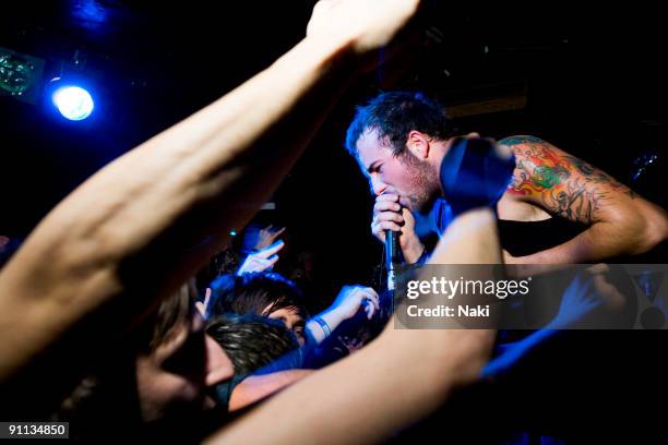 Jake Luhrs performs live with August Burns Red at Camden Underworld in London on November 06 2008