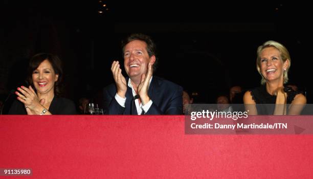 Judges Arlene Phillips, Piers Morgan and Ulrika Jonsson watch a performance at the "Newsroom�s Got Talent" event held in aid of Leonard Cheshire...