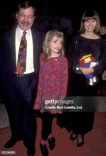 Actress Anna Chlumsky, father Frank Chlumsky and mother Nancy Chlumsky attend the "My Girl" Century City Premiere on November 3, 1991 at Cineplex...