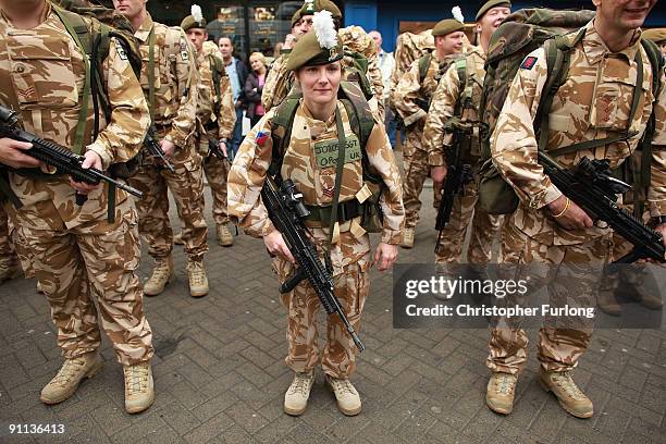 Staff Sergean Pam Johnston and three hundred comrades of 1st Battalion The Royal Welsh walk through Chester to say farewell to the city before...