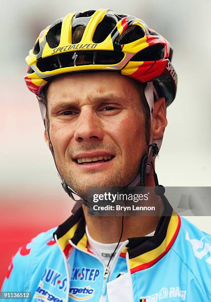 Tom Boonen of Belgium prepares to train for the 2009 UCI Road World Championships on September 25, 2009 in Mendrisio, Switzerland.