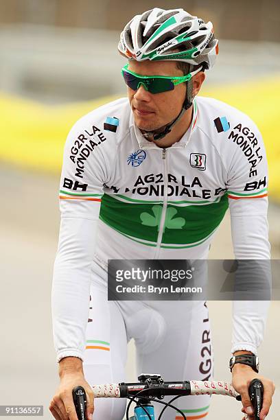 Nicolas Roche of Ireland trains for the 2009 UCI Road World Championships on September 25, 2009 in Mendrisio, Switzerland.