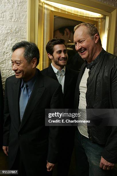 Ang Lee, director, Jake Gyllenhaal and Randy Quaid