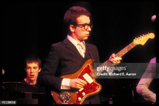 Elvis Costello performs live on stage with The Attractions at the Palladium in New York on May 06 1978