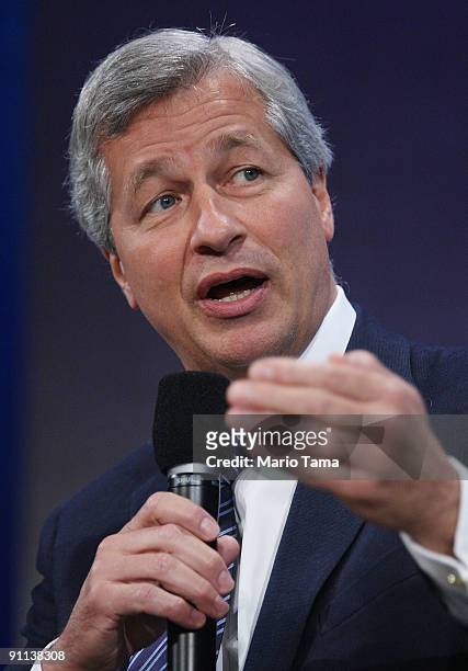 James Dimon, Chairman and CEO of JP Morgan Chase, attends a panel on finance at the Clinton Global Initiative September 25, 2009 in New York City....