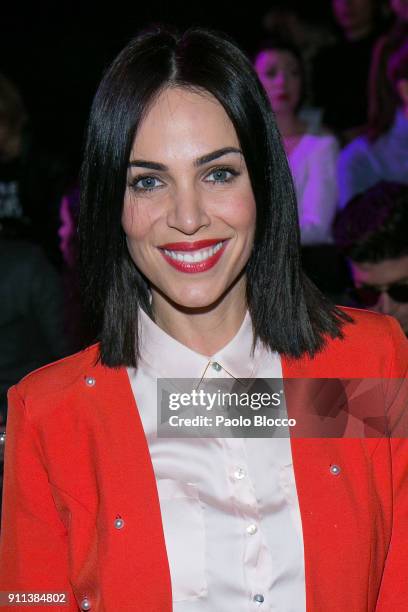 Actress Nerea Garmendia attends the front row of Garcia Madrid show during Mercedes Benz Fashion Week Madrid Autumn / Winter 2018 at Ifema on January...
