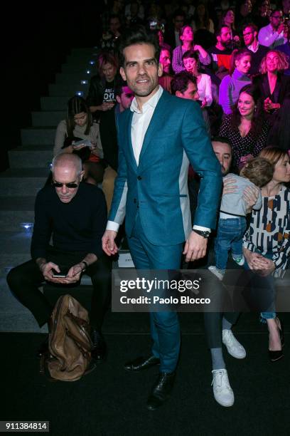 Dancer Antonio Najarro attends the front row of Garcia Madrid show during Mercedes Benz Fashion Week Madrid Autumn / Winter 2018 at Ifema on January...