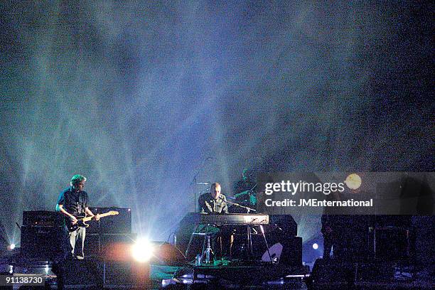Photo of COLDPLAY, L-R: Jonny Buckland, Chris Martin, Will Champion, Guy Berryman - performing live onstage at award ceremony