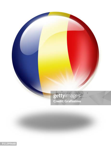 chad button with flag isolated on white - chad flag stock illustrations