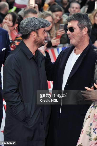 Ant McPartlin & Simon Cowell attend Britain's Got Talent London auditions at London Palladium on January 28, 2018 in London, England.