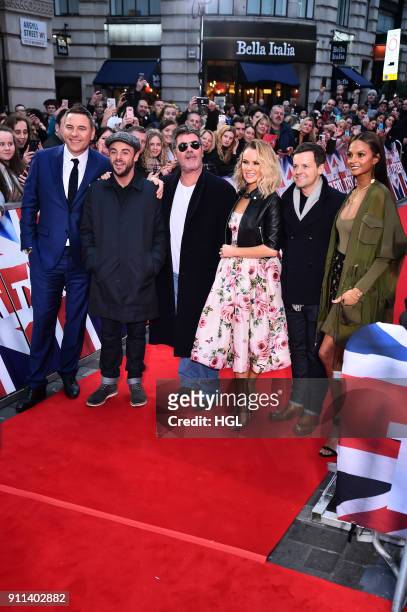 Judegs & Hosts attend Britain's Got Talent London auditions at London Palladium on January 28, 2018 in London, England.