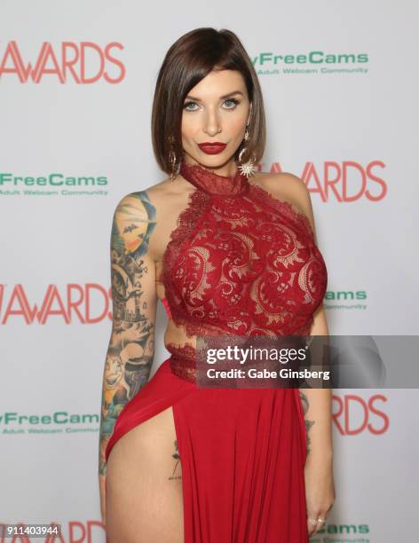 Adult film actress Ivy Lebelle attends the 2018 Adult Video News Awards at the Hard Rock Hotel & Casino on January 27, 2018 in Las Vegas, Nevada.