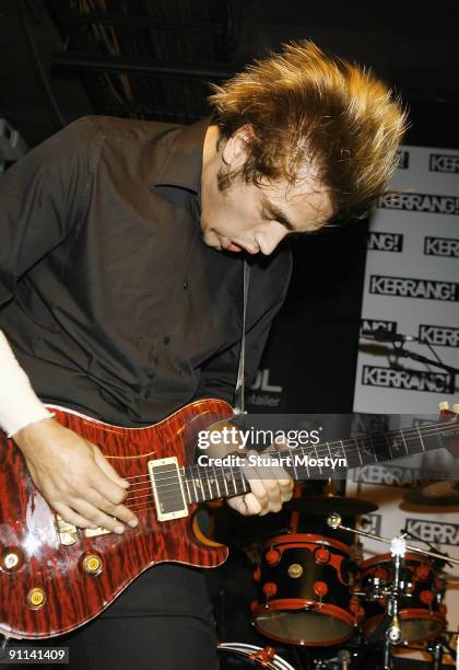 Photo of KERRANG DAY OF ROCK, Charlie Simpson of Fightstar performs at the Kerrang Day of Rock at Virgin Megastore in London
