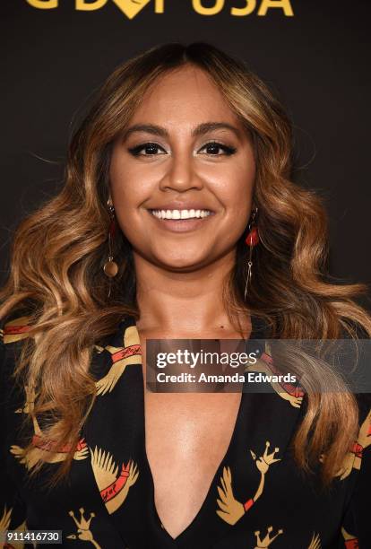 Singer Jessica Mauboy arrives at the 2018 G'Day USA Los Angeles Black Tie Gala at the InterContinental Los Angeles Downtown on January 27, 2018 in...
