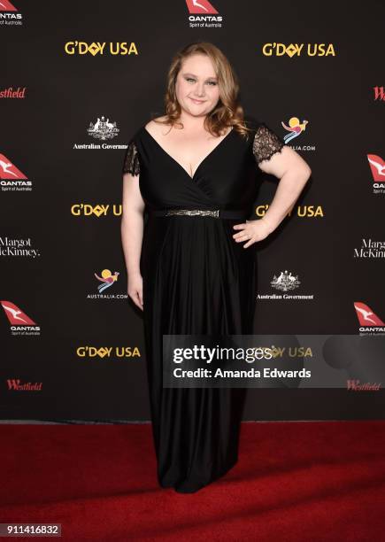 Actress Danielle MacDonald arrives at the 2018 G'Day USA Los Angeles Black Tie Gala at the InterContinental Los Angeles Downtown on January 27, 2018...