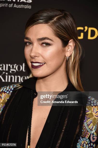 Model Ashley Hart arrives at the 2018 G'Day USA Los Angeles Black Tie Gala at the InterContinental Los Angeles Downtown on January 27, 2018 in Los...