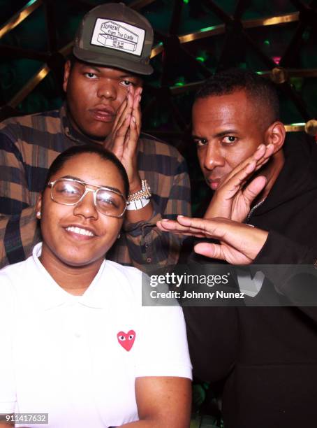 Jaak , Swaggy, and DJ Whoo Kid attend the Lexy Panterra Pre-Grammy Party at W Hotel Times Square on January 27, 2018 in New York City.