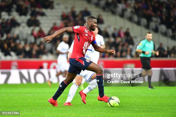 Ibrahim Amadou of Lille during the Ligue 1 match between Lille OSC and Strasbourg at Stade Pierre Mauroy on January 28, 2018 in Lille, France.