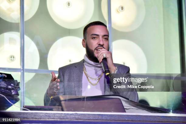 French Montana attends a pre-Grammy celebration co-hosted by Global Citizen, Tidal, and French Montana at Ph-D Rooftop Lounge at Dream Downtown on...